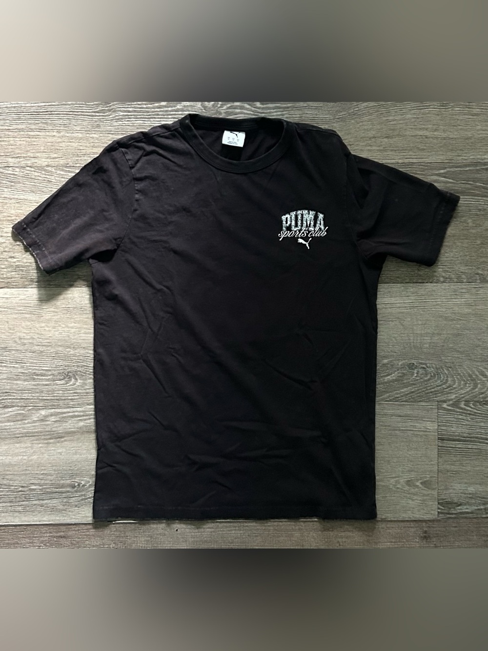 Puma Black Short Sleeve Crewneck Tee with Chest Logo